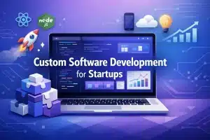 Custom software development for startups guide: MVP to launch process, cost analysis, tech stack selection, Agile methodology, partner selection & common mistakes.