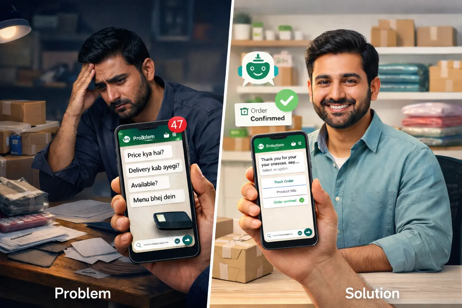 WhatsApp chatbot for small business in Pakistan automating customer messages and orders