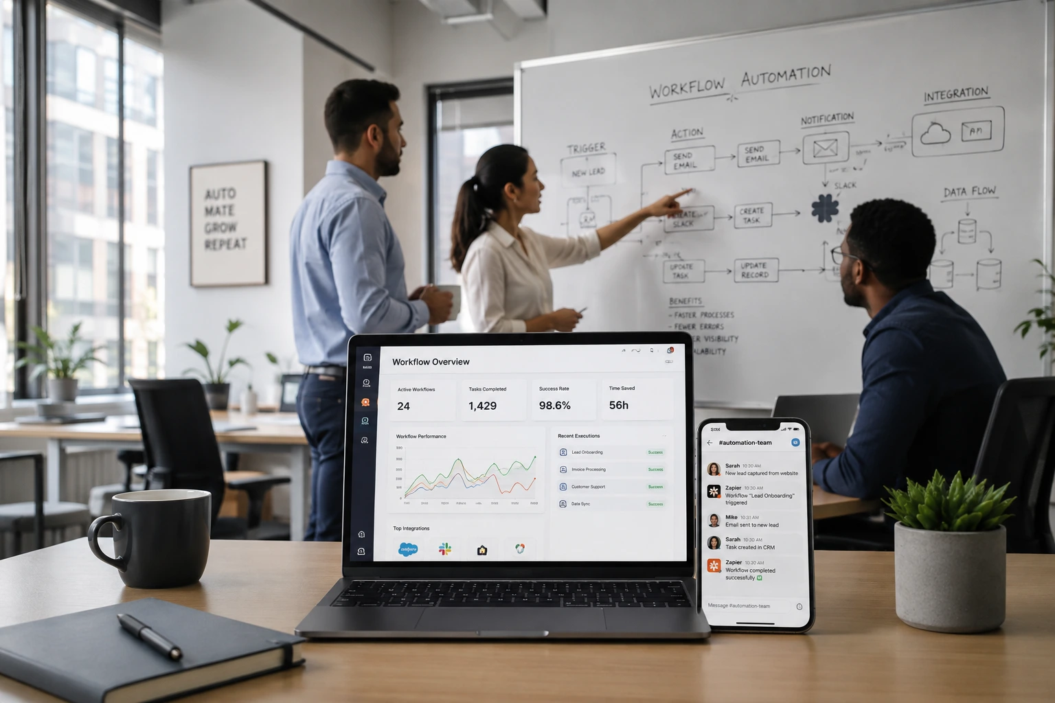 "AI automation development services team working on custom workflow automation solutions for Pakistani startups and businesses"