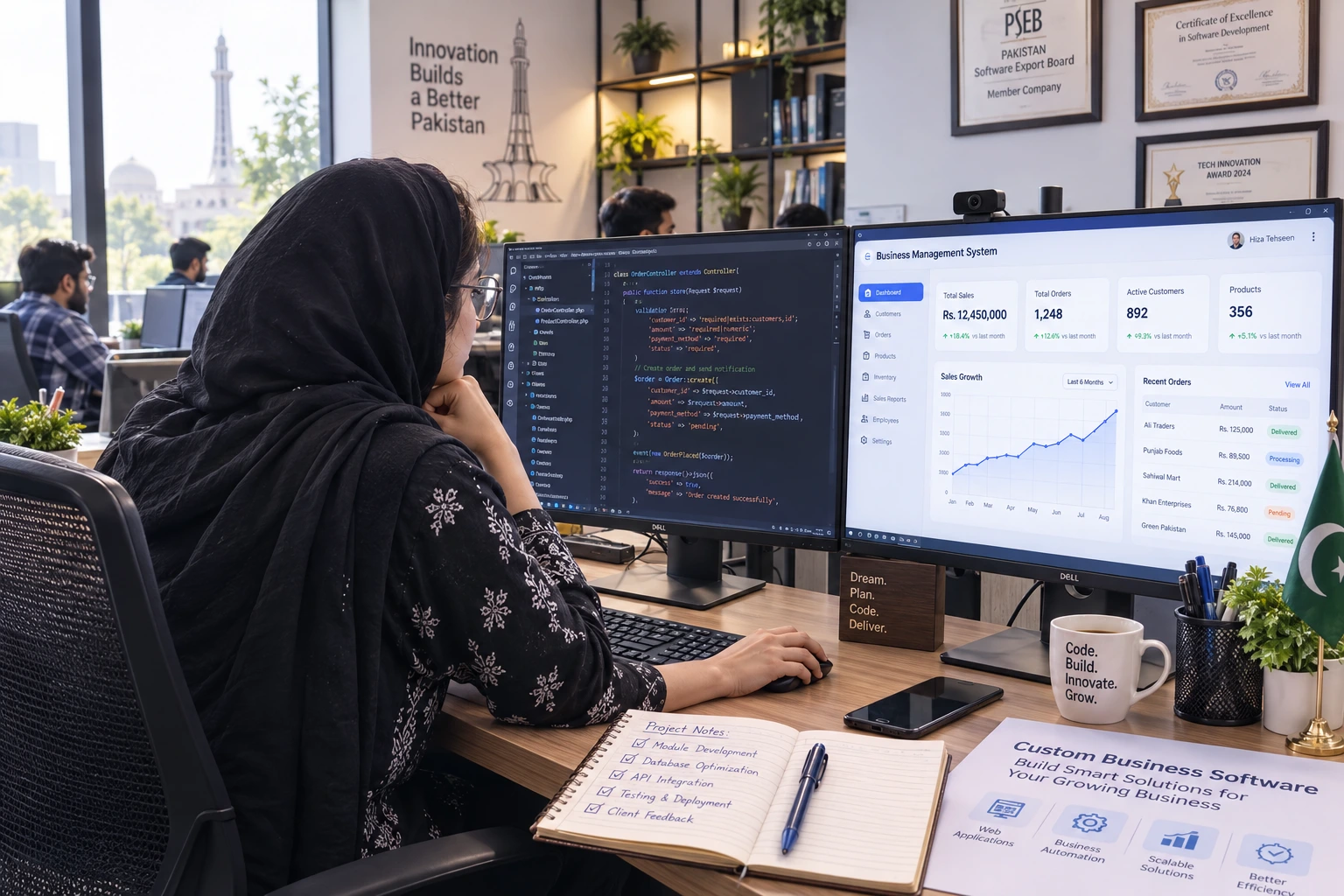 "Custom software developing services in sahiwal working on business applications for Sahiwal companies"