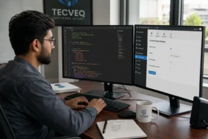 Professional WordPress plugin developer in Pakistan writing custom PHP code for client project