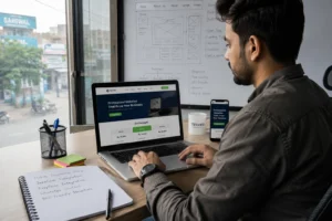 Professional website developer in Sahiwal creating mobile-responsive business website with Pakistani payment integration for local companies